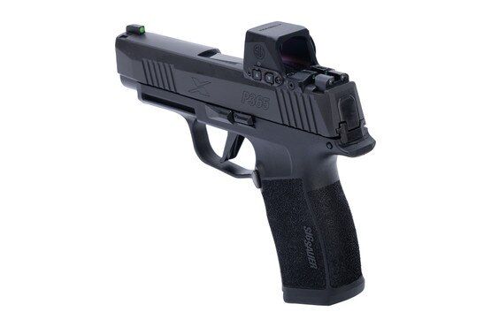Optic-ready 9mm pistol with three 12-round magazines.